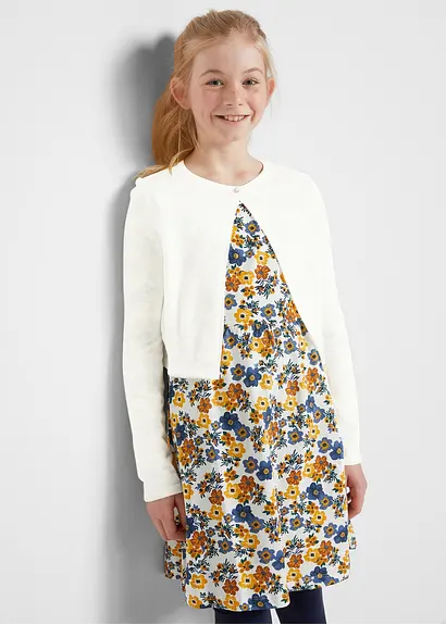 bonprix Schöner Mädchen Bolero mit funkelndem Knopf - weiß Großer Ausverkauf
