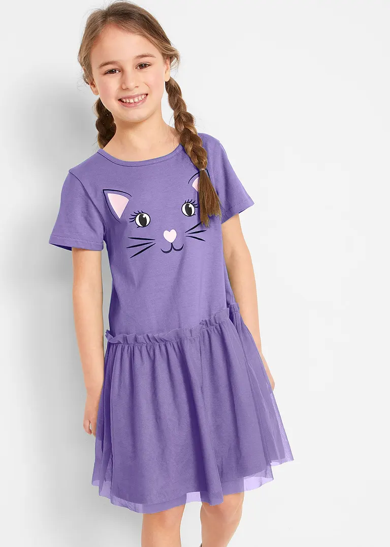 bonprix Set aus Mädchen Kleid und Puppenkleid - lila - Kinder Muttertagsangebot