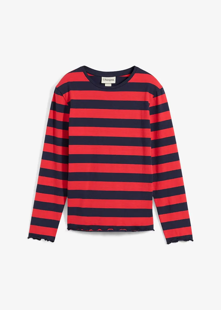 bonprix Mädchen Langarmshirt in Slim Fit aus Bio-Baumwolle - rot Online Outlet