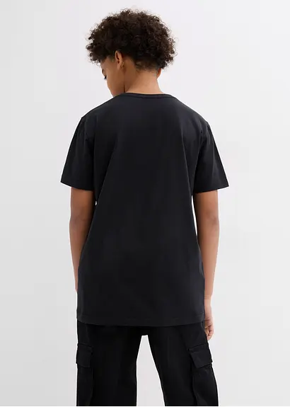 bonprix Cooles Jungen T-Shirt mit großem Druck vorne - schwarz Zeitlich begrenztes Angebot