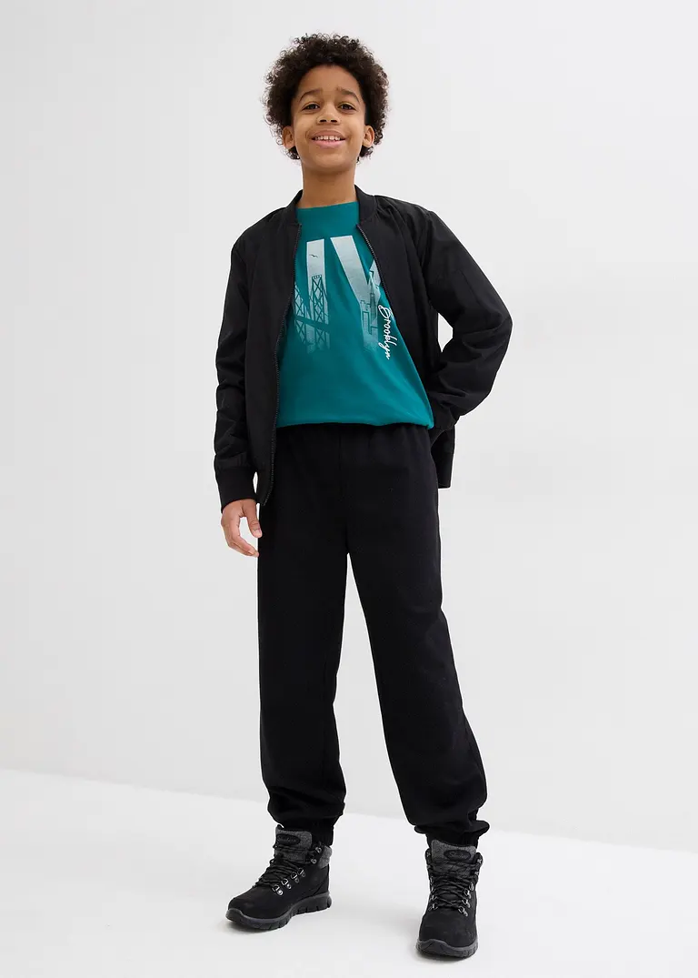 bonprix Cooles Jungen T-Shirt mit großem Druck vorne - petrol Exklusive Angebote
