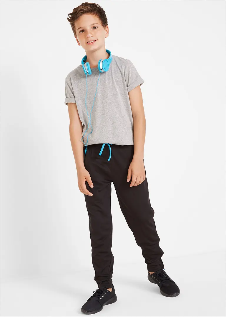 bonprix Jungen Sporthose mit Bindekordel - schwarz - Kinder Bestseller