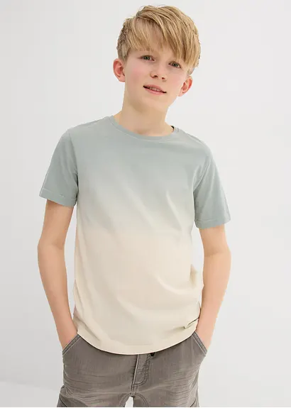 bonprix Angesagtes Jungen T-Shirt mit Farbverlauf und Rundhalsausschnitt Kauf eins, bekomm eins gratis