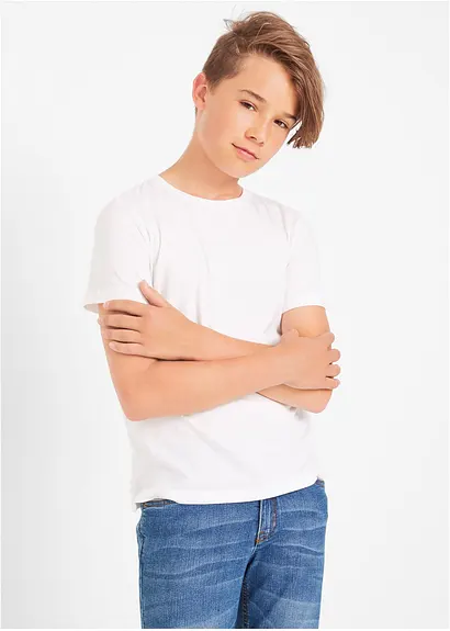 bonprix Jungen Basic T-Shirt mit Rundhalsausschnitt - Kinder Sonderangebote