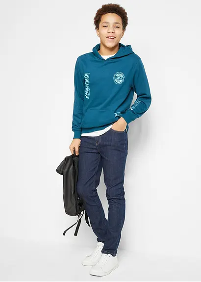 bonprix Schlichte Jungen Jeans mit 4 Taschen - blau - Kinder Kostenlose Rückgabe