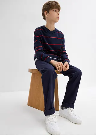 bonprix Jungen Streifenpullover mit Kapuze - blau - Kinder Bis zu 60% Rabatt