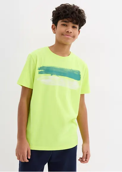 bonprix T-Shirt mit abstraktem Print - gelb - Kinder Sonderangebot der Fabrik