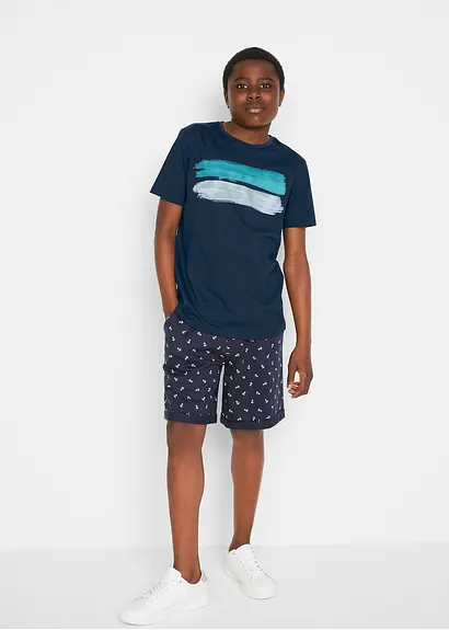 bonprix T-Shirt mit abstraktem Print - blau - Kinder Vierteljährliche Förderung
