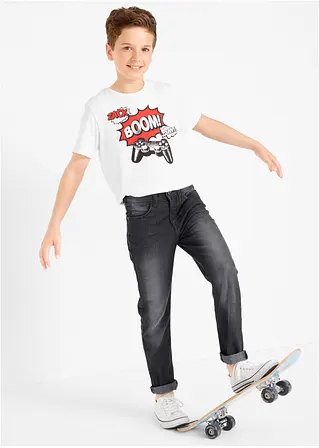 bonprix Schmale Jungen Jeans mit leichter Waschung - schwarz Discount Store für neue Produkte