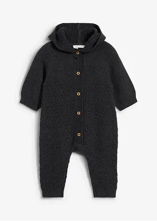 bonprix Kuscheliger Strick-Overall - grau - Kinder