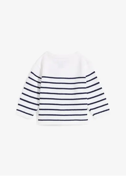 bonprix Baby Feinstrickjacke aus Baumwollmix im maritimen Look mit Herz-Stickerei Begrenzt auf 3 Tage