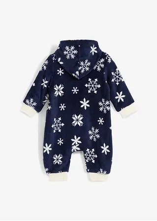 bonprix Schöner Baby Fleece-Overall mit Kapuze und Reißverschluss - blau Speichern exportieren