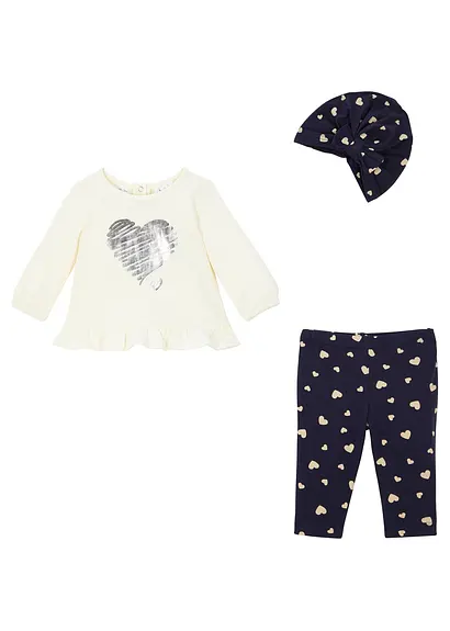 bonprix Tolles Set mit niedlichen Prints - wollweiß / dunkelblau bedruckt 50% Rabatt für begrenzte Zeit
