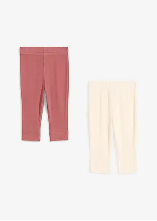 bonprix 2er Packung Baby Leggings in Ripp-Qualität - softbeere+naturbeige Fabrikverkauf