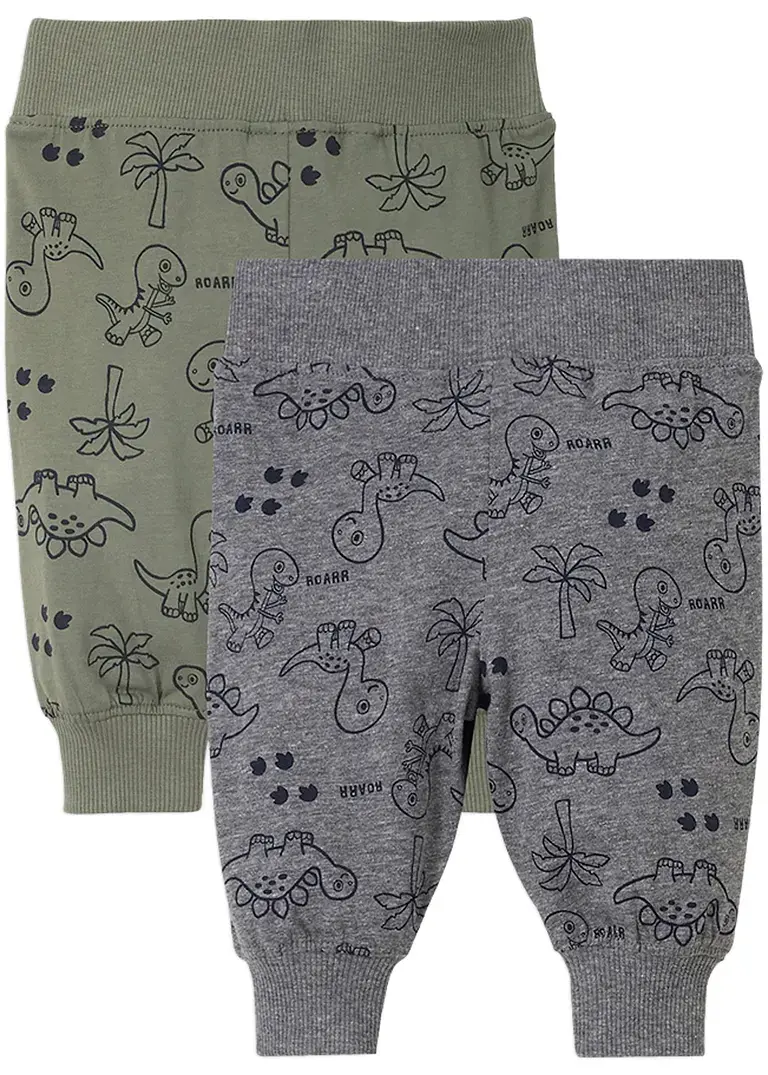 bonprix Coole Hose mit Dino-Print - oliv+grau meliert bedruckt Blitzverkäufe
