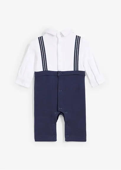 bonprix Cooler Baby Overall mit Fliege - weiß - Kinder Fabrikpreis