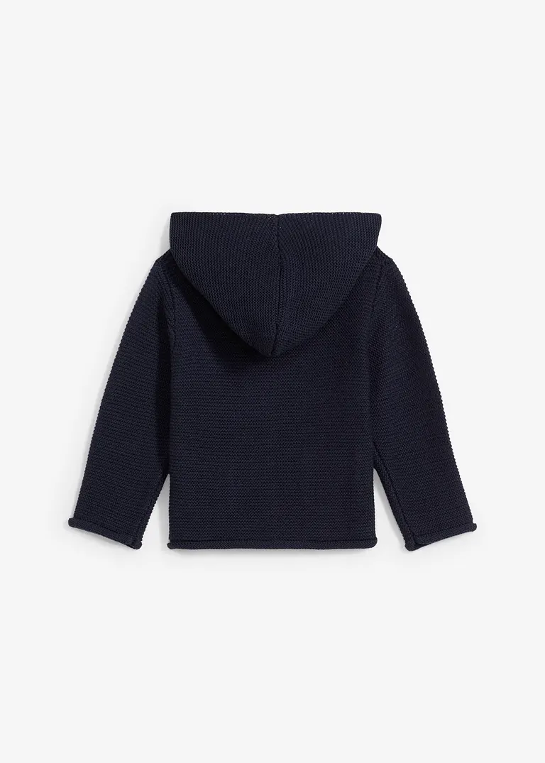 bonprix Baby Strickjacke mit Kapuze - blau - Kinder Sonderangebot