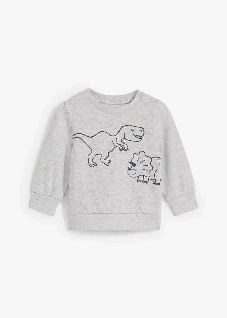 bonprix Bequemes Sweatshirt mit Druckknöpfen an der Schulter - grau Günstig kaufen