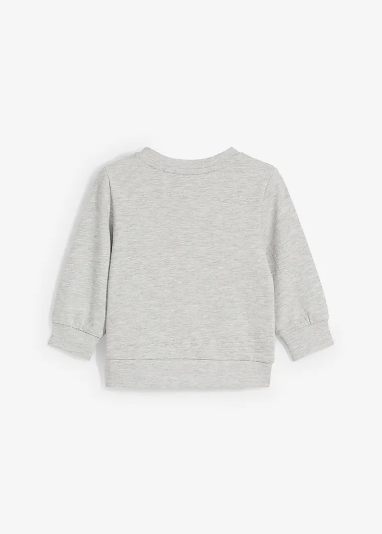 bonprix Bequemes Sweatshirt mit Druckknöpfen an der Schulter - grau Günstig kaufen