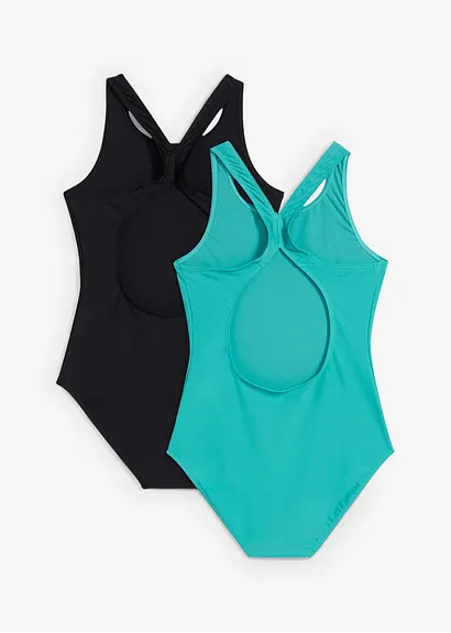bonprix Sportlicher Badeanzug in 2 Farben im Doppelpack Online Shopping