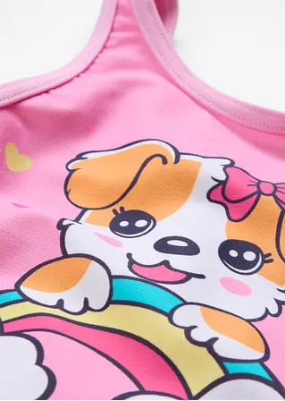 bonprix Klassischer Badeanzug mit süßem Druck. - rosa - Kinder Preisnachlass