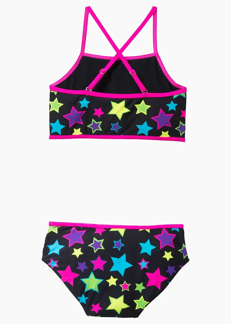 bonprix Farbenfroher Bikini für Mädchen mit verstellbaren Trägern aus nachhaltiger Badeware Saisonschlussverkauf