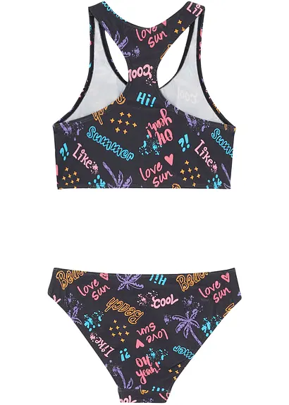 bonprix Modischer Bikini mit Ringerrücken - schwarz - Kinder Valentinstagsangebot