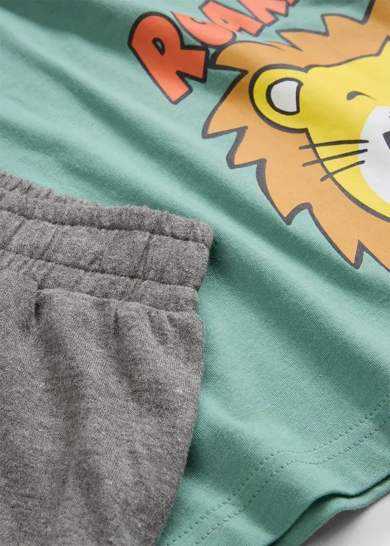 bonprix Cooler Jungen Pyjama mit Bio-Baumwolle im 2-tgl. Set Letzter Tag