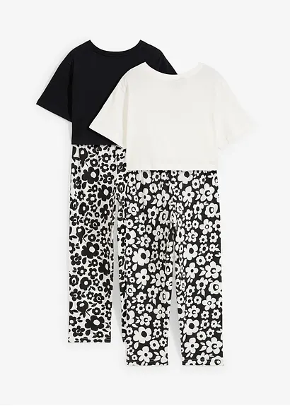 bonprix Schöne Capri Pyjama in 4-tgl. Set mit Blumen - Kinder Zeitbegrenzte Promotion