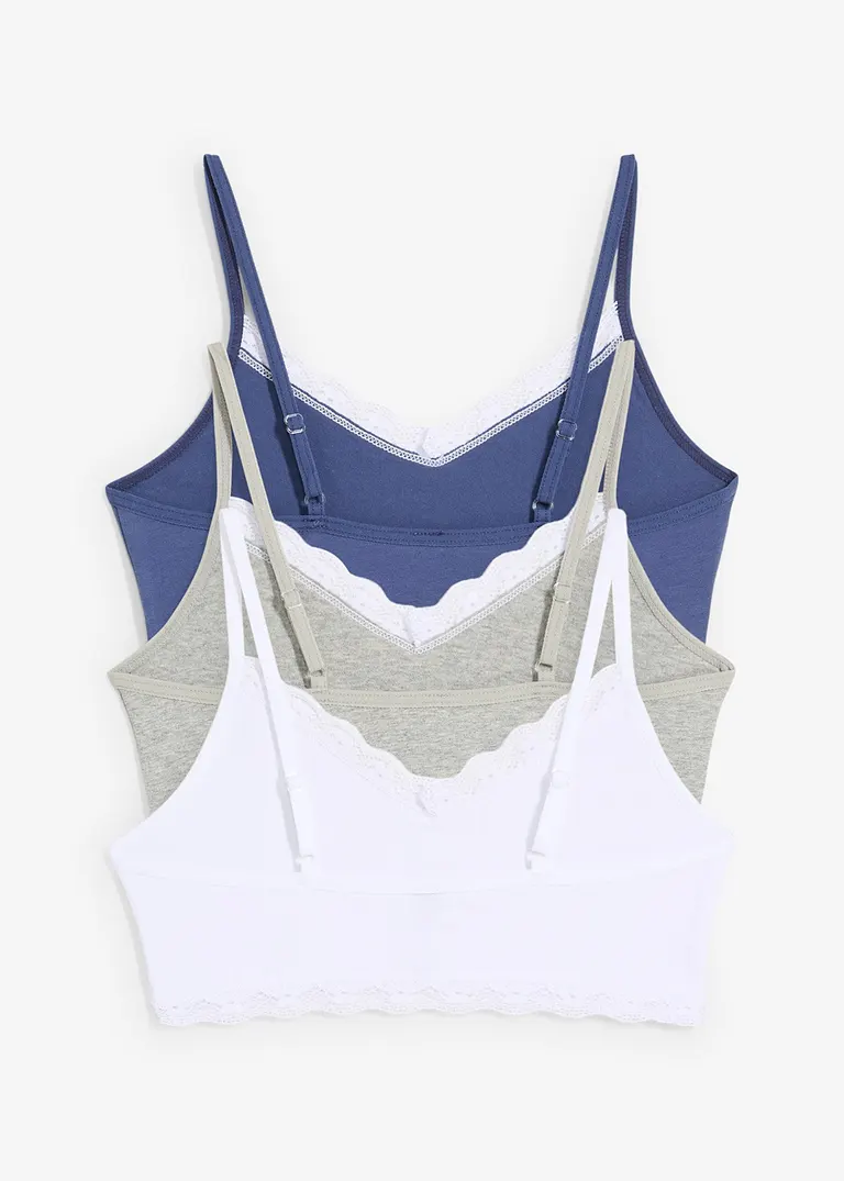 bonprix Schönes Mädchen Bustier mit Spitze in verschiedenen Farben im 3er Pack Nur für heute
