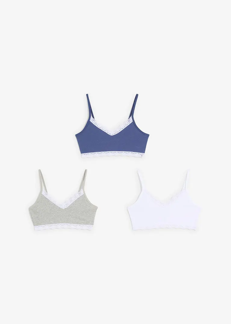 bonprix Schönes Mädchen Bustier mit Spitze in verschiedenen Farben im 3er Pack Nur für heute