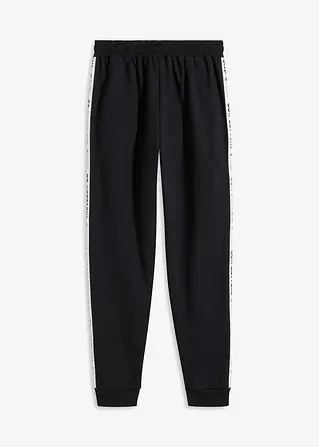 bonprix Jogginghose mit seitlichem Tape - schwarz - Kinder Bis zu 55% Rabatt