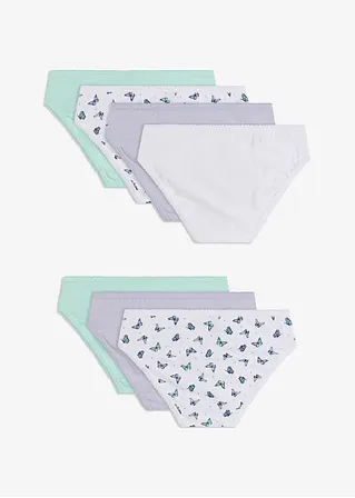 bonprix Schöner Mädchen Slip im 7er Pack. - weiß bedruckt+puderlila+mint Begrenzt auf 3 Tage