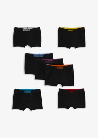 bonprix Jungen Boxershorts (7er Pack) mit Wochentagen. - schwarz - Kinder Im Verkauf