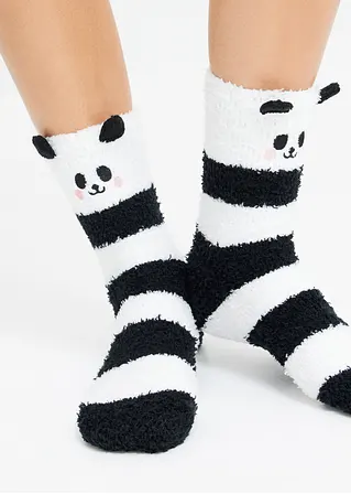 bonprix Süße Halbkuschelsocken mit Panda Gesicht - Damen zollfrei