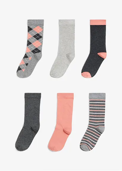 bonprix Hübsche Socken im Multipack - lachs/grau gemustert 50% Rabatt für begrenzte Zeit