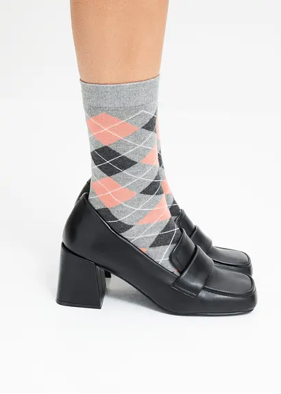 bonprix Hübsche Socken im Multipack - lachs/grau gemustert 50% Rabatt für begrenzte Zeit