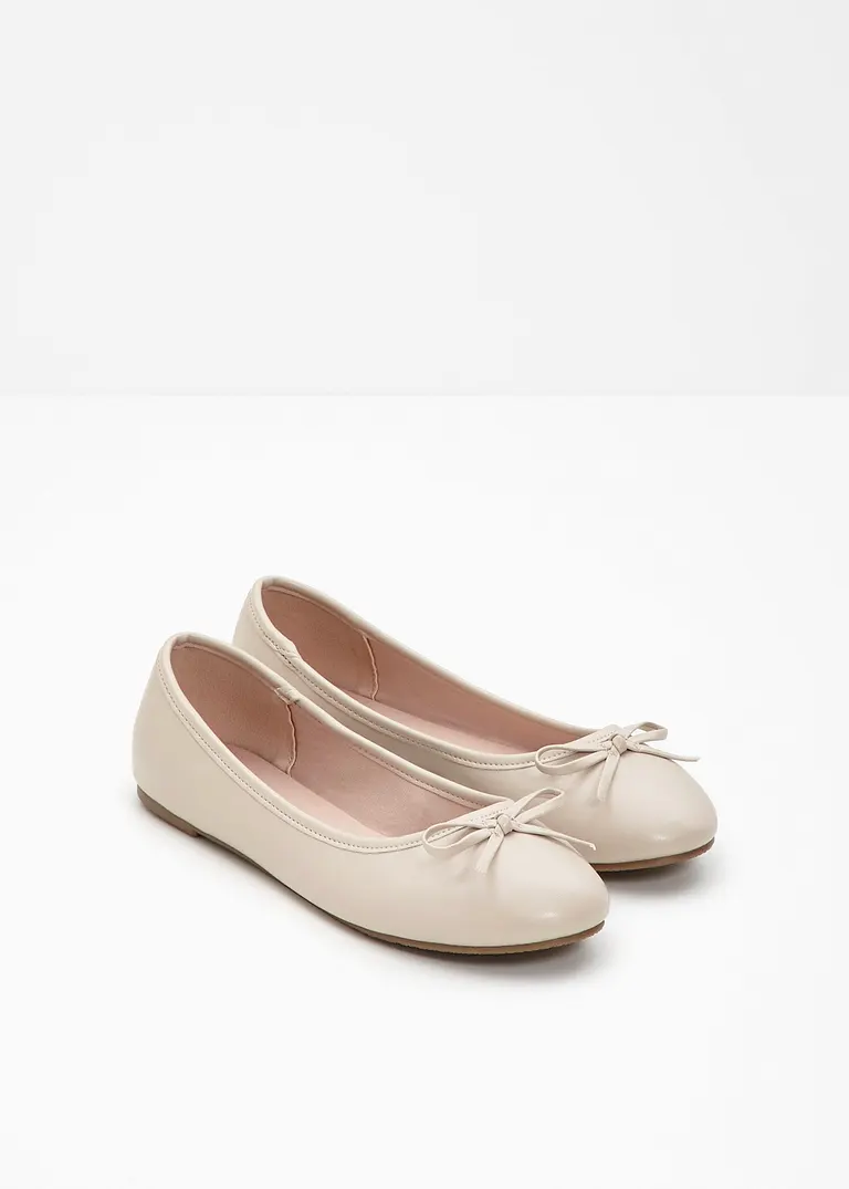 bonprix Zeitlose Ballerina mit Schleife - beige - Damen Online