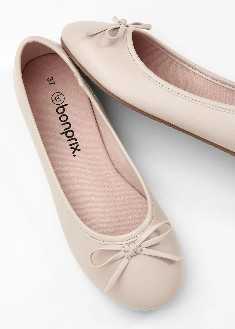 bonprix Zeitlose Ballerina mit Schleife - beige - Damen Online