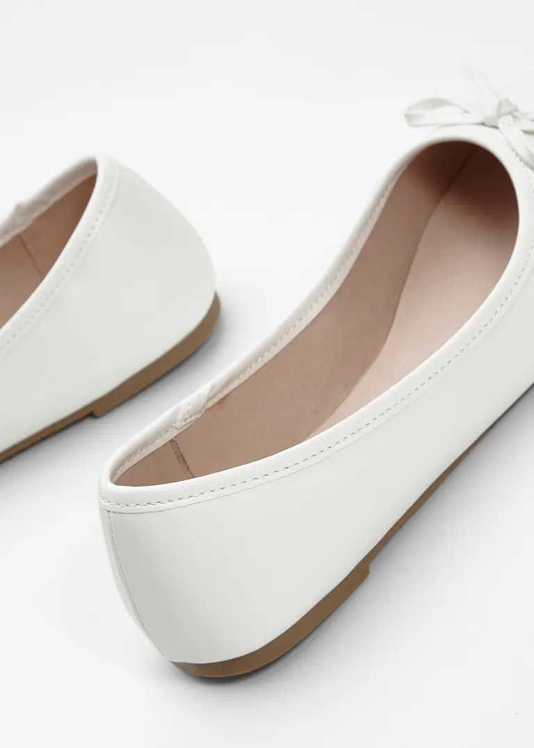 bonprix Zeitlose Ballerina mit Schleife - weiß - Damen Outlet