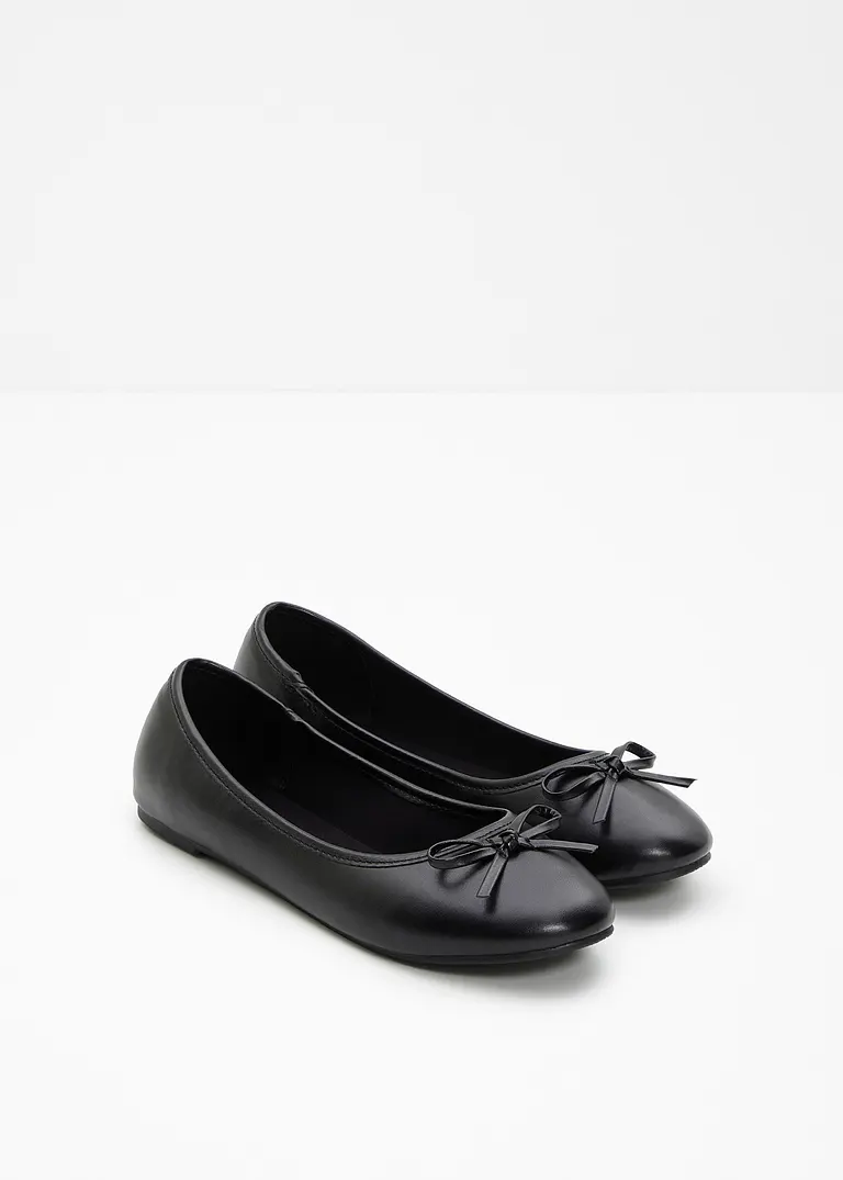 bonprix Zeitlose Ballerina mit Schleife - schwarz - Damen Auslauf