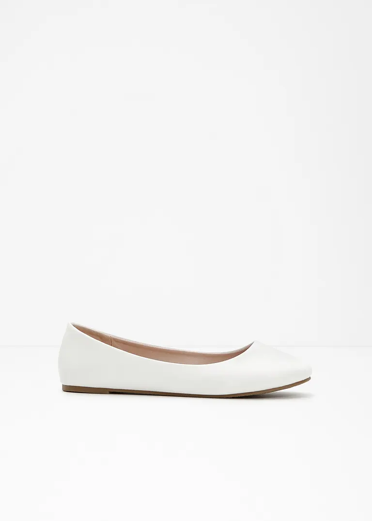 bonprix Zeitloser Ballerina in schönem Design - weiß - Damen Günstig kaufen