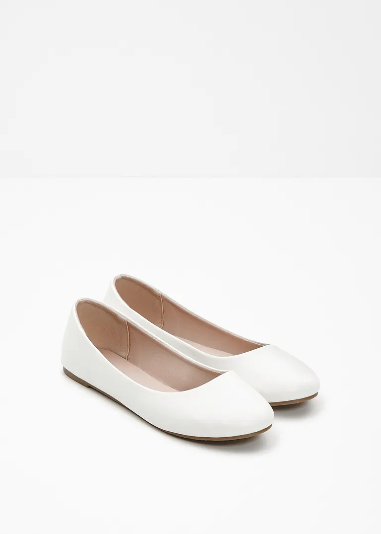 bonprix Zeitloser Ballerina in schönem Design - weiß - Damen Günstig kaufen