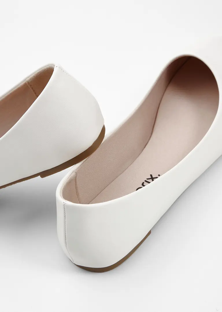 bonprix Zeitloser Ballerina in schönem Design - weiß - Damen Günstig kaufen