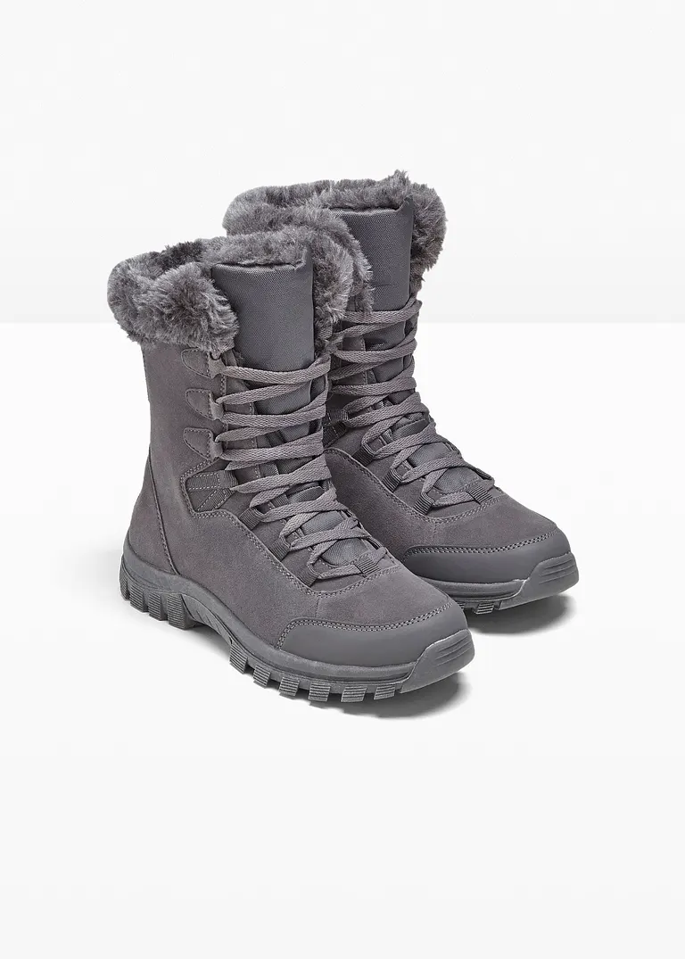 bonprix Warmer Winter Schnür Boot mit Tex-Membran - grau Flash Sale