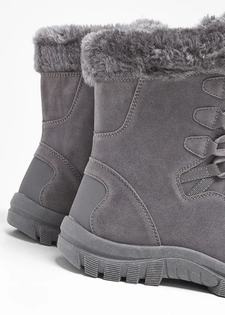 bonprix Warmer Winter Schnür Boot mit Tex-Membran - grau Flash Sale
