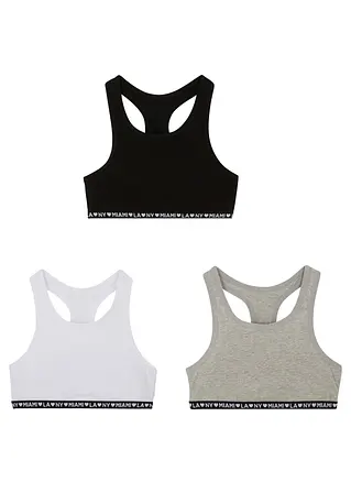 bonprix Tolle Bustiers im 3er-Pack - schwarz/weiß/hellgrau meliert Valentinstagsangebot