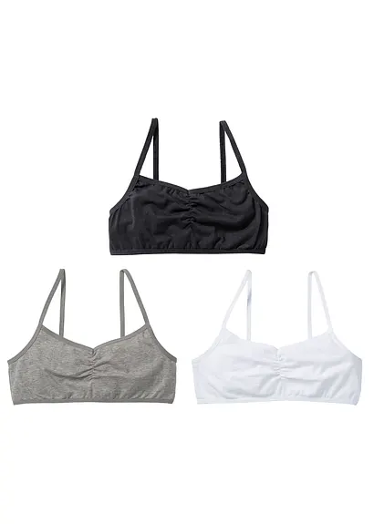 bonprix Komfortables Bustier im 3er Pack - weiß/schwarz/hellgrau meliert Jubiläumsangebot