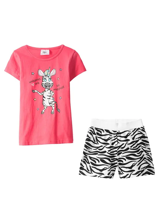 bonprix Cooler Pyjama mit witzigem Aufdruck - hellpink/weiß/schwarz Bestseller