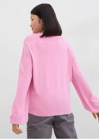bonprix Weicher Mädchen Feinstrickpullover mit Knotendetail - rosa Räumungsverkauf